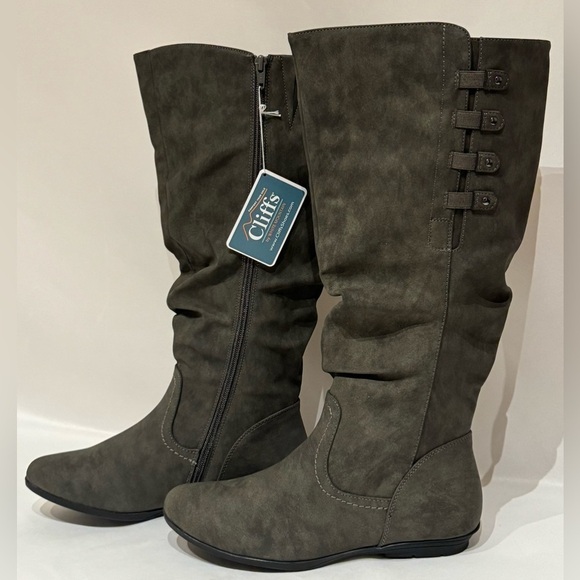 NEW Cliffs Francie Slouchy Faux Suede Knee-High Boots Size 8WIDE & WIDE CALF - Picture 2 of 11